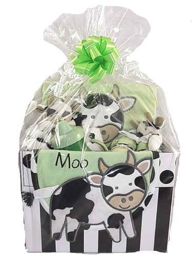 EIEIO New Baby Cow 6pc Gift Basket-0-6months