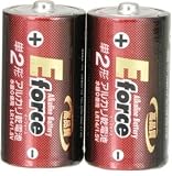 オーム電機 アルカリ単2形乾電池 2本パック LR14G/2Sの画像