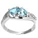 1.24ct Genuine Natural Blue Topaz Gemstone and Diamond 10k White Gold Ring