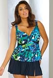 Delta Burke® Watercolor Tropics Skirtini - Plus Size Swimwear Plus Size Swimsuits