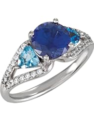 14K White Gold - Three-Stone Ring
