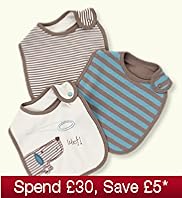 3 Pack - Pure Cotton Assorted Bibs