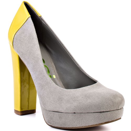 Kensie Girl Women's Harleen,Slate/Limoncello,5.5 M US