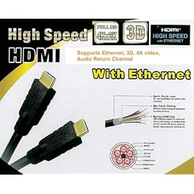 PTC 35 ft 24AWG Premium GOLD Series CL2 rated High Speed HDMI with Ethernet - Supports 3D, 4K video, Audio Return Channel, Ethernet over HDMI - LIFETIME Warranty