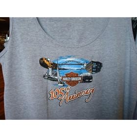 Harley-Davidson Women's 105th Anniversary Grey Tank Top with Milwaukee Skyline Graphic --LIMITED...