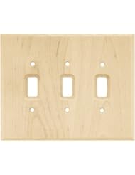 Home Improvement: Brainerd 126796 Wood Square Triple Switch Wall Plate / Switch Plate / Cover, Unfinished - Liberty Hardware