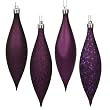 8ct Purple Passion Shatterproof 4-Finish Finial Drop Christmas Ornaments 5.5"