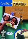 Printworks "Share-It" Photo Laminate Pouches with Photo Paper Set, 5 Laminates with 10 Sheets of 4 x 6 Inch Photo Paper, (00629)