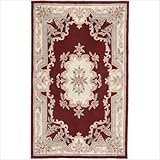 New Aubusson Burgundy Oriental Rug Size: 5' x 8'