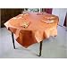 65 inch square Carmagnole Tone on Tone Coated Orange French Tablecloth with 6 napkins