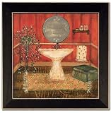 Set Of 2 Bathroom Red Decor Country Bath Framed Print