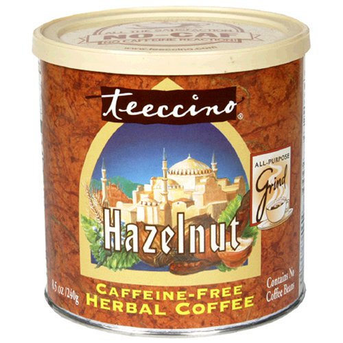 Teeccino All-Purpose Grind, Hazelnut, Caffenine-Free Herbal Coffee, 8.5-Ounce Cans (Pack of 6)