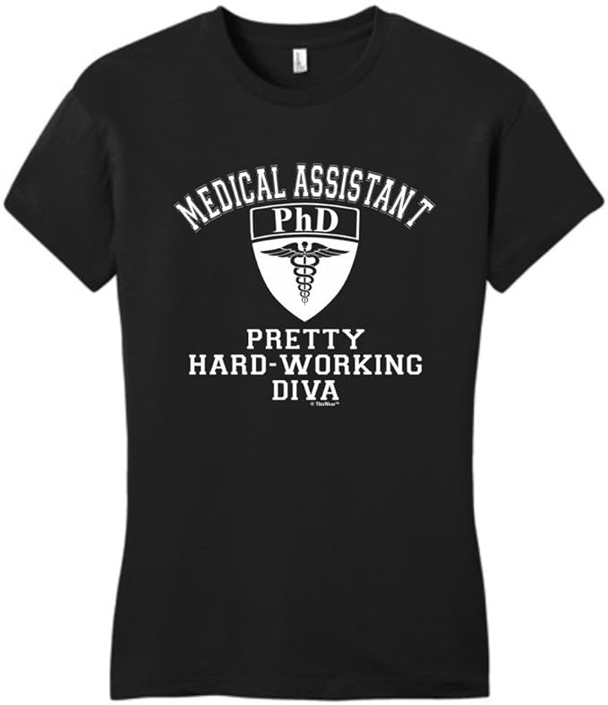 Amazon.com: Medical Assistant Gift PhD Shield Pretty Diva Juniors ...