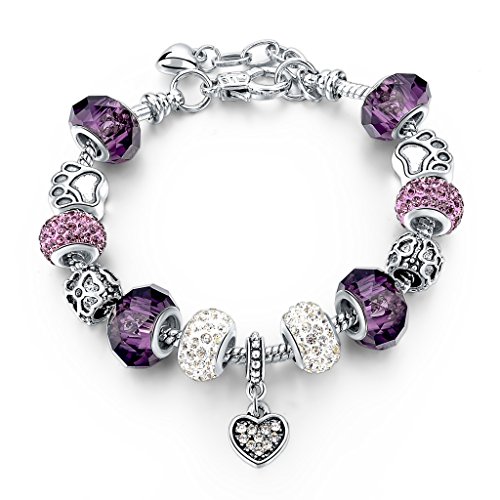 Choker® fashion silver plated snake chain charm bracelets jewelr…