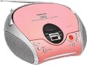 Lenco SCD-24P Portable CD Boombox with AM/FM Radio - Pink