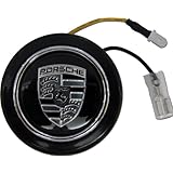 Porsche Steering Wheel Horn Button in BLACK with Grey Gray Badge for 911 914 993 928 968 944 986 930 996 924 996 997 Boxster Cayenne Carrera Targa Panamera Cayman
