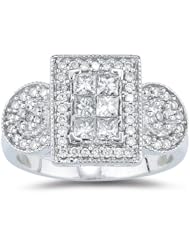 1.30 Cts Diamond Ring in 14K White Gold