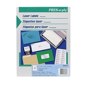 Avery 30602 Pres-a-ply laser address labels, 1 1 3 x 4 inch, white, 1400 per box by Avery