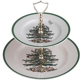 Spode Christmas Tree Double Tier Tray