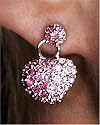 Sterling Silver and Crystal Heart Earrings by Paris Hilton