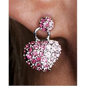 Sterling Silver and Crystal Heart Earrings by Paris Hilton