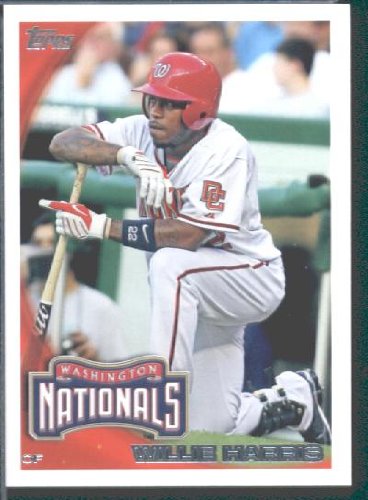 2010 Topps Baseball Card # 440 Willie Harris - Washington Nationals - MLB Trading Card in Protective Screwdown Case!