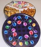 Scott's Cakes Taffy, Pretzel Brittle, and Peanut Butter Pretzel Nuggets Combo in a Christmas Lights Tin