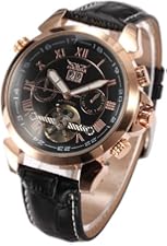 ESS Men Black Tourbillon Rose Golden Aviator Automatic Mechanical Watch WM183