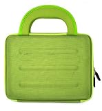 Green EVA Hard Shell Carrying Case with Handle + Screen Protector and Micro Fiber Cloth for Asus Eee PC Eeepc 2G 4G 8G Surf Galaxy - (Asus Eee NOT included), Green