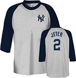 Derek Jeter Majestic 3/4 Raglan Sleeve Name and Number New York Yankees T Shirt