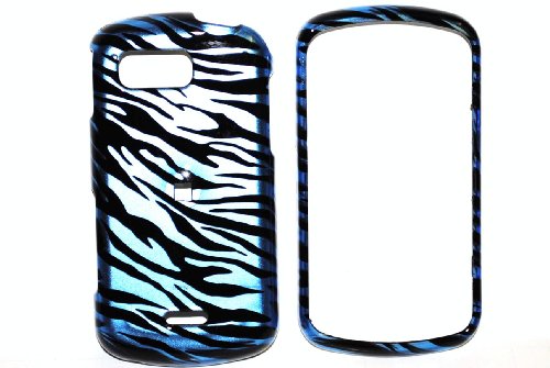 Blue with Black Zebra Stripe Samsung Moment M900 Snap on Cell Phone Case Blue with Black Zebra Stripe Samsung Moment M900 Snap on Cell Phone Case