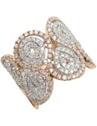 14k White and Pink Gold 2.22ctw Diamond Cocktail Ring LR150R Size 7.5