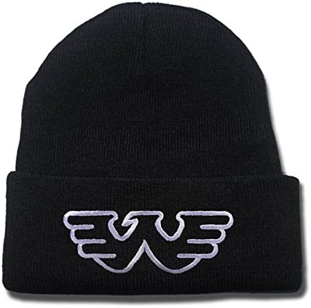 KISSUU Waylon Jennings Flying W Logo Unisex Embroidery Skullies Knitted Hats Skull Caps