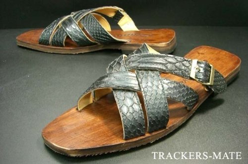 「TRACKERSMATE」スネーク編上げサンダル TR685 BLACK