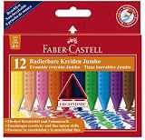 Produkt-Bild: Faber Castell 122540 - Grip Radierbare Kreide Jumbo 12er Etui 12 verschiedene Farben
