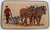 Shire Horses -Design Rubber Backed Coir Door Mat