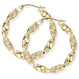 9ct Twisted Hoop Earrings