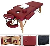 New 3 Foam Burgundy Porable Massage Table Spa Salon Tattoo