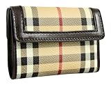 Burberry Small PVC Coated Canvas Brown Leather Wallet 3338662