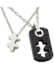 M+Y STEEL Forever Puzzle Couples Pendant