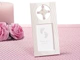 Review Cassiani  / 2x3 Pearl White Frame w Cross and Pink Stones (Set of 48) - Wedding Favors