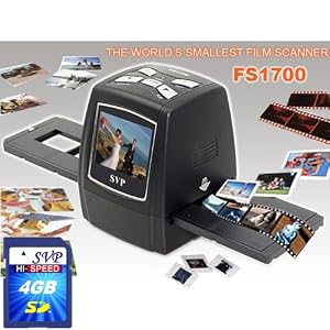 SVP Digital Film Scanner w  2.4 Build-in LCD (4GB Included), ~World's Smallest Film Scanner~ by 