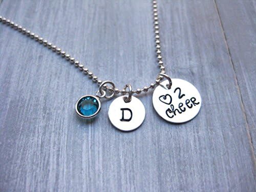 925 Sterling Silver Love to Cheer Necklace Cheerleading Jewelry Cheerleader Gift Personalized Jewelry Custom Hand Stamped Initial Necklace
