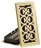 Imperial Manufacturing RG1844 4 inchx10 inch Brass Victorian Floor Register 2 Pack
