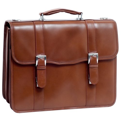 McKleinUSA FLOURNOY 85954 Brown Leather Double Compartment Laptop Case