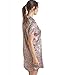 Camille Luxurious Knee Length Gold Floral Print Satin Nightshirt