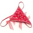 C206OS G-String w/bows, Snowflake Print, One Size