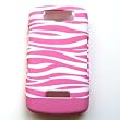 RIM BlackBerry Storm 9530 Thunder 9500 Rubberized Snap On Protector Hard Case Rubber Feel Image Cover Slider White and Pink Zebra