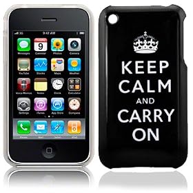 Black Keep Calm and Carry On Hard Back Case/Cover for Apple iPhone 3G/3GS UK [Electronics]