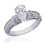 1.25 Ct Pear Shape Diamond Engagement Ring Vintage SI2